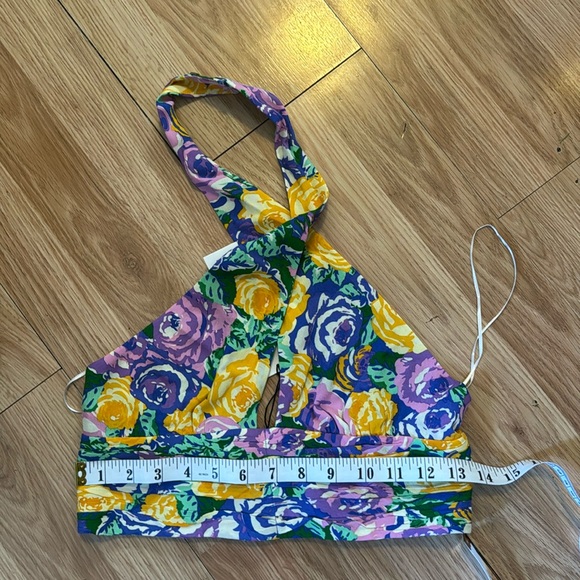 BNWT Zara Purple Floral Print Crop Top - Picture 12 of 14